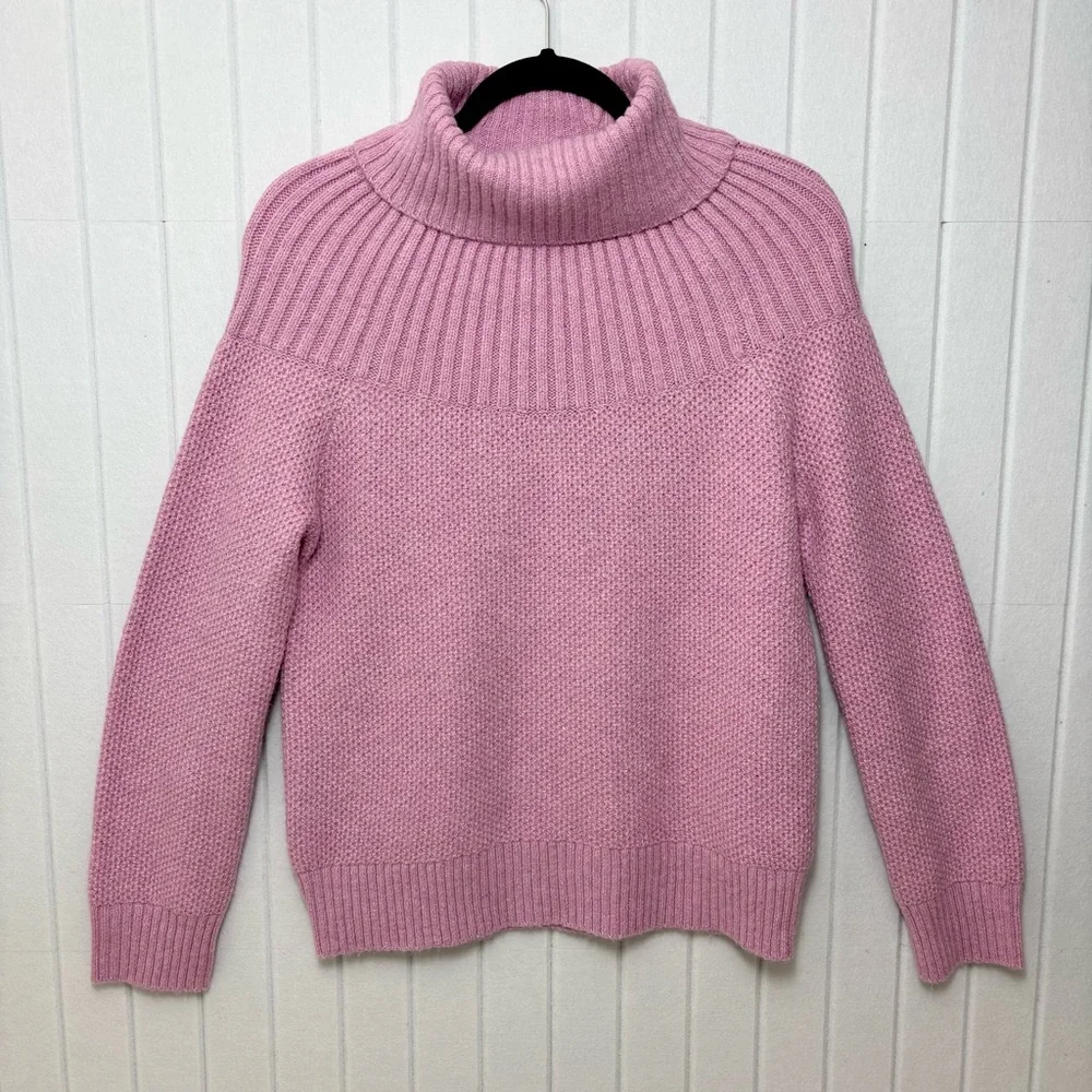 J. Crew Turtleneck Pink Cozy Soft‎ Barbie Winter Sweater Size S - Picture 2 of 9